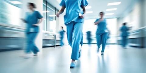Healthcare and medical staff in motion blur , concept of Blurred movement