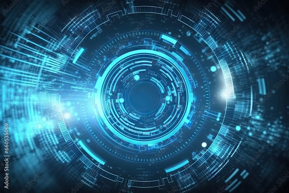 Poster digital universe. exploring technology frontier. futuristic tech network. abstract background. cyber