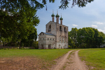 Fototapeta na wymiar Belfry of the Boris and Gleb Monastery, Yaroslavl region, Russia