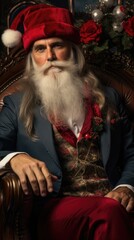 Fototapeta premium Santa claus with christmas decoration.