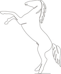 Horse animal continuous line drawing vector illustration
