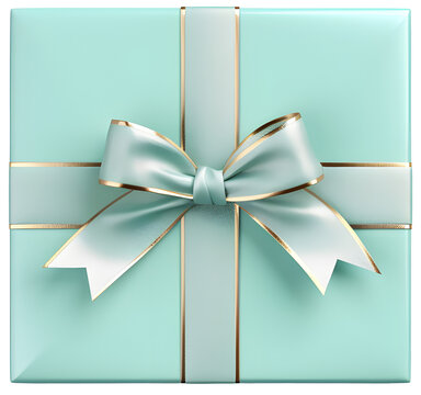 Tiffany blue gift box with ribbon