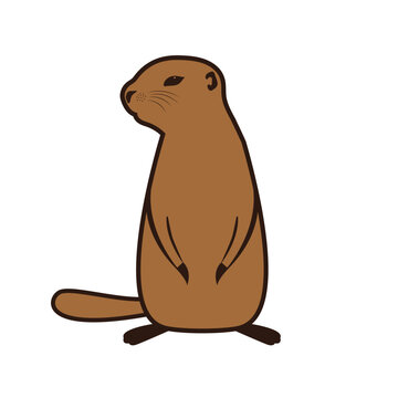 gopher animal design vector flat isolated illustration