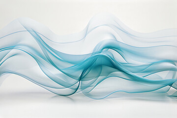 Abstract background with blue wavy shapes, smooth waves. Generative AI