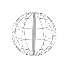 3d Sphere. Geometric Shape. Retrofuturism Element. Graphic Element of Geometrical Shape. Universal Trendy Shapes. Vector Illustration.