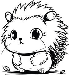 Cute hedgehog. Vector illustration of a cartoon hedgehog.