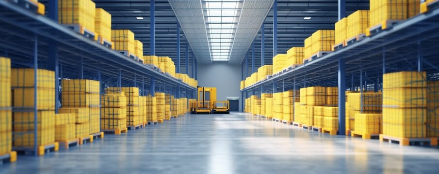Huge Warehouse Logistic. Industrial Distribution Center Background