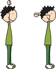 Happy boy exercises - triceps overhead extension