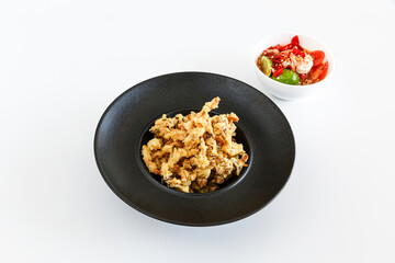 Crispy Fried Mushroom with Spiced Flour and Deep Fried. Usually Served with  Dipping Sauce. Breaded mushrooms or deep-fried mushrooms