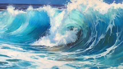 ocean sand waves acrylic art.Generative AI