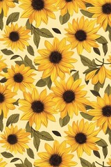 sun flowers pattern, sun flowers background