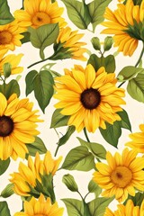 sun flowers pattern, sun flowers background