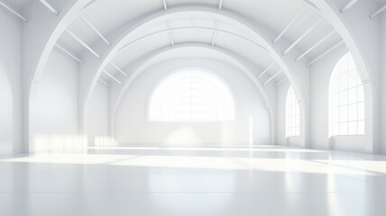 White modern big hall created with Generative AI