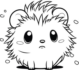 Cute little hedgehog. Vector illustration isolated on white background.