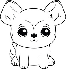 cute little chihuahua dog cartoon vector illustration graphic design