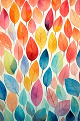 seamless pattern with colorful leaves