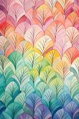 seamless pattern with colorful leafs