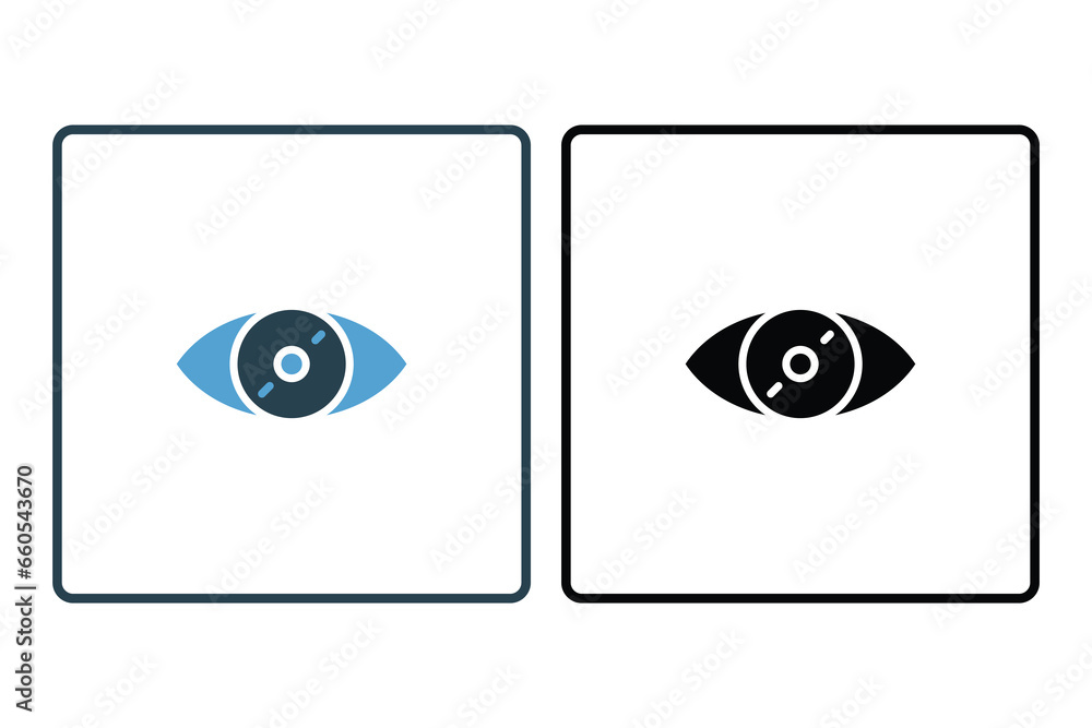 Poster eye icon. icon related to identity. suitable for web site design, app, ui, user interfaces. solid ic