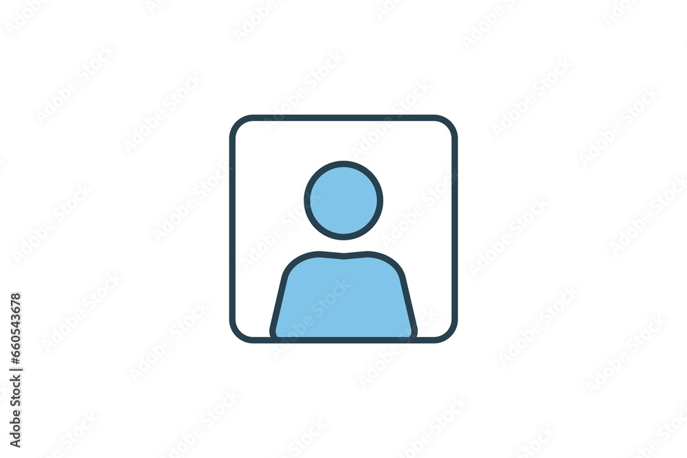 Poster user profile icon. icon related to identity. suitable for web site design, app, ui, user interfaces.