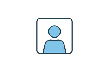 User Profile Icon. Icon related to Identity. Suitable for web site design, app, UI, user interfaces. Flat line icon style. Simple vector design editable