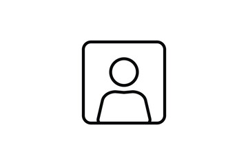 User Profile Icon. Icon related to Identity. Suitable for web site design, app, UI, user interfaces. Line icon style. Simple vector design editable