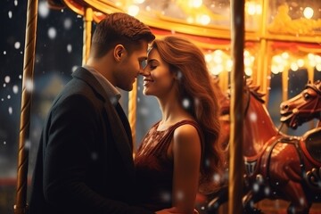 Romantic Night Ride on the Carousel