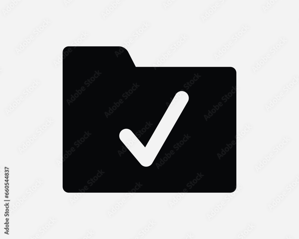 Poster verified folder icon tick file yes document confirm verify approve approval approved success app bla