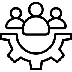 Team Management Outline Icon