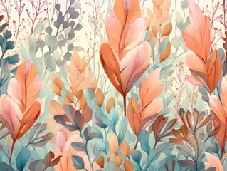 seamless leafs  pattern