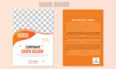 A4 booklet yellow color cover design template .   