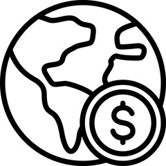 World Economy Outline Icon