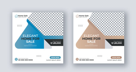 Real estate business social media post square flyer advertising banner design template