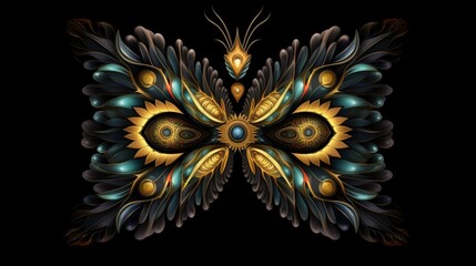 symmetric psychedelic eye shaped like a butterfly in.Generative AI