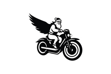 santa claus riding motorcycle