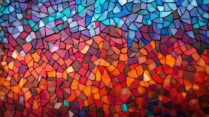 Foto op Plexiglas A colorful mosaic HD texture background Highly Detailed © ArtStockVault
