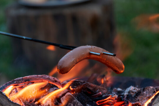 sausages on the grill