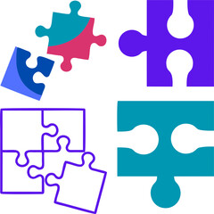 Fototapeta premium set of puzzle pieces