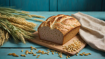 barley bread on a wooden table