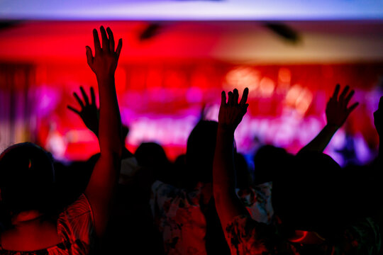 hands worship with faith in religion and belief in God. Power of hope or love and devotion.