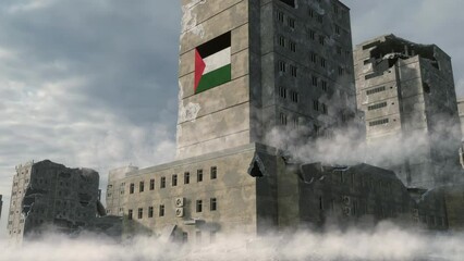 Smoke rises in the aftermath of multiple aerial bombings that targeted the high-rise buildings of a Palestinian city.