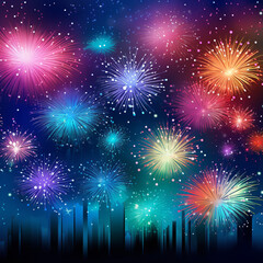 fireworks on the night sky