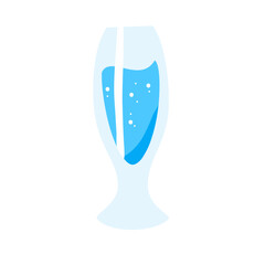 Water glass icon in flat style