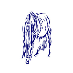 line sketch of a horse as an element for making organizational or company logos, emblems and activity symbols