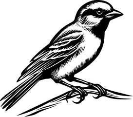 Sparrow Silhouette Icon Illustration