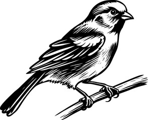 Sparrow Silhouette Icon Illustration