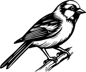 Sparrow Silhouette Icon Illustration