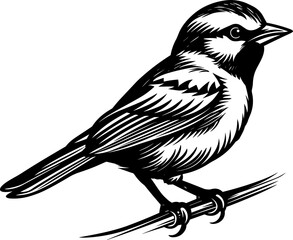 Sparrow Silhouette Icon Illustration