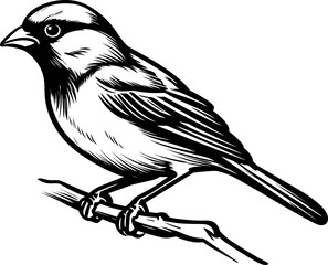 Sparrow Silhouette Icon Illustration