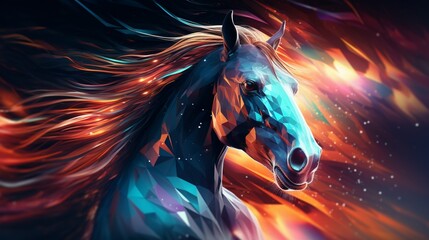 background with fire and horse  generated by AI