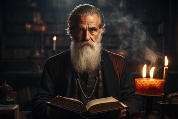 Obraz premium Preacher holding bible in church